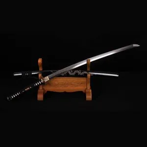 Handmade Japanese Samurai Sword-Damascus Steel Blade Clay Tempered Dragon Koshirae Katana