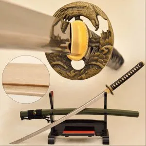 Masterfully Crafted Folded Steel Katana Samurai Japanese Eagle Sword with Full Tang Blade Ab Sword Forge