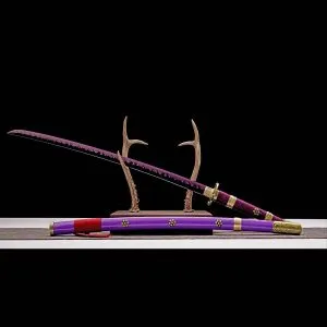 Anime Cosplay Sword Roronoa Zoro's One Piece Katana with Purple and Black Blade