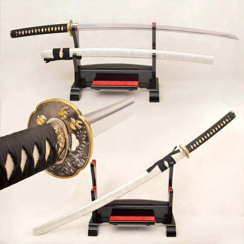 1095 Carbon Steel Japanese Samurai Katana Sword with Full Tang Blade and Exquisite Bird Alloy Tsuba 2 absword abs538 001