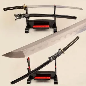 Clay Tempered Folded Steel Katana with Genuine Rayskin Katana