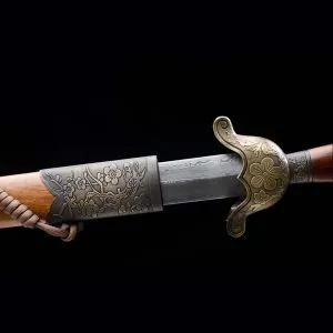 Jian Sword Plum Blossom Jian Hand-Forged Damascus Folded Steel Blade