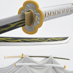 Demon Slayer Blade Anime Sword - Rengoku Sword with Original Texture for Agatsuma Zenitsu Cosplay Samurai Sword