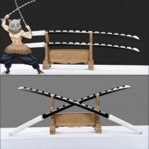 Handcrafted Inosuke Hashibira Sword - Demon Slayer Katana, Kimetsu No Yaiba Blade - T10 Steel, Full Tang