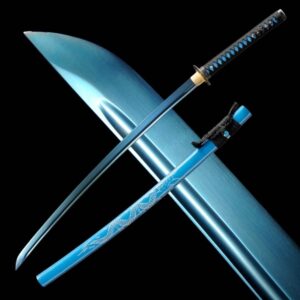 Exquisite Handcrafted Katana: Razor-Sharp T10 Tool Steel Blade with Natural Blue Hue