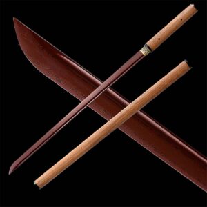 Masterfully Crafted NINJATO: Razor-Sharp 1095 Folded Steel Blade with Bull Horn Accents