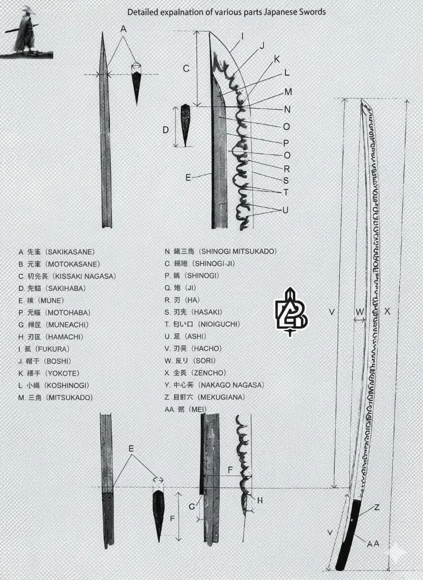 91 Japanese Sword Parts Anatomy Diagram