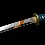 Mirror polished 9260 spring steel blade close-up