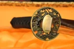 Brass sea wave tsuba on Ab Sword handmade samurai sword