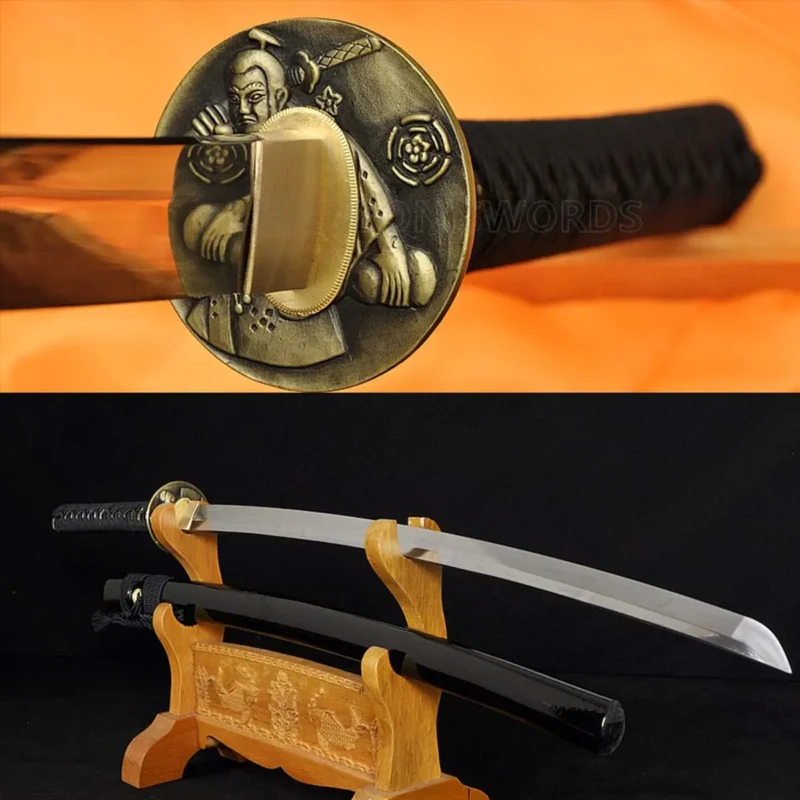 Japanese Katana Sword – Hand-Forged 1060 Carbon Steel Blade, Full Tang with Alloy Tsuba 2 Hand-Forged Japanese Katana Sword with 1060 Carbon Steel Full Tang Blade
