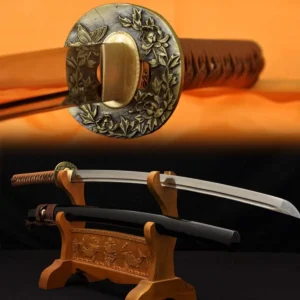 Handmade Demon Slayer Katana Sword T10 3 Flower koshirae handmade Damascus Japanese katana with full tang by Ab Sword