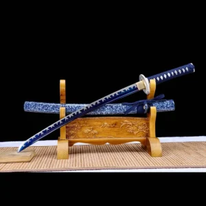 Hand-forged T10 high carbon wakizashi with reinforced tang by Ab Sword