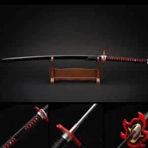 Hand forged Tanjiro Kagura Nichirin katana made from T10 high carbon steel