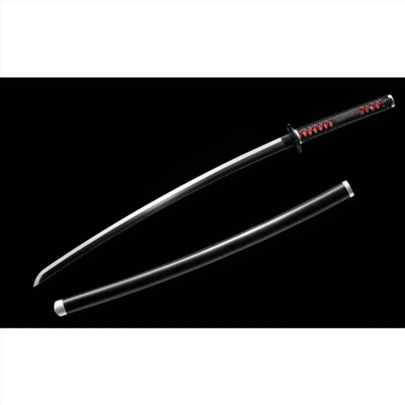 Black blade detail of Tanjiro Nichirin Sword made from real metal